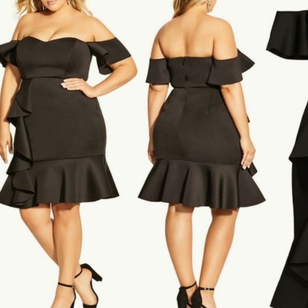 City Chic Flutter Away Dress 22W